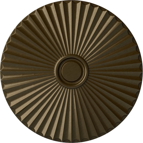 Ekena Millwork Shakuras Ceiling Medallion (For Canopies up to 5 1/2"), Hand-Painted Brass, 29 1/2"OD x 2"P CM30SHBRS - main